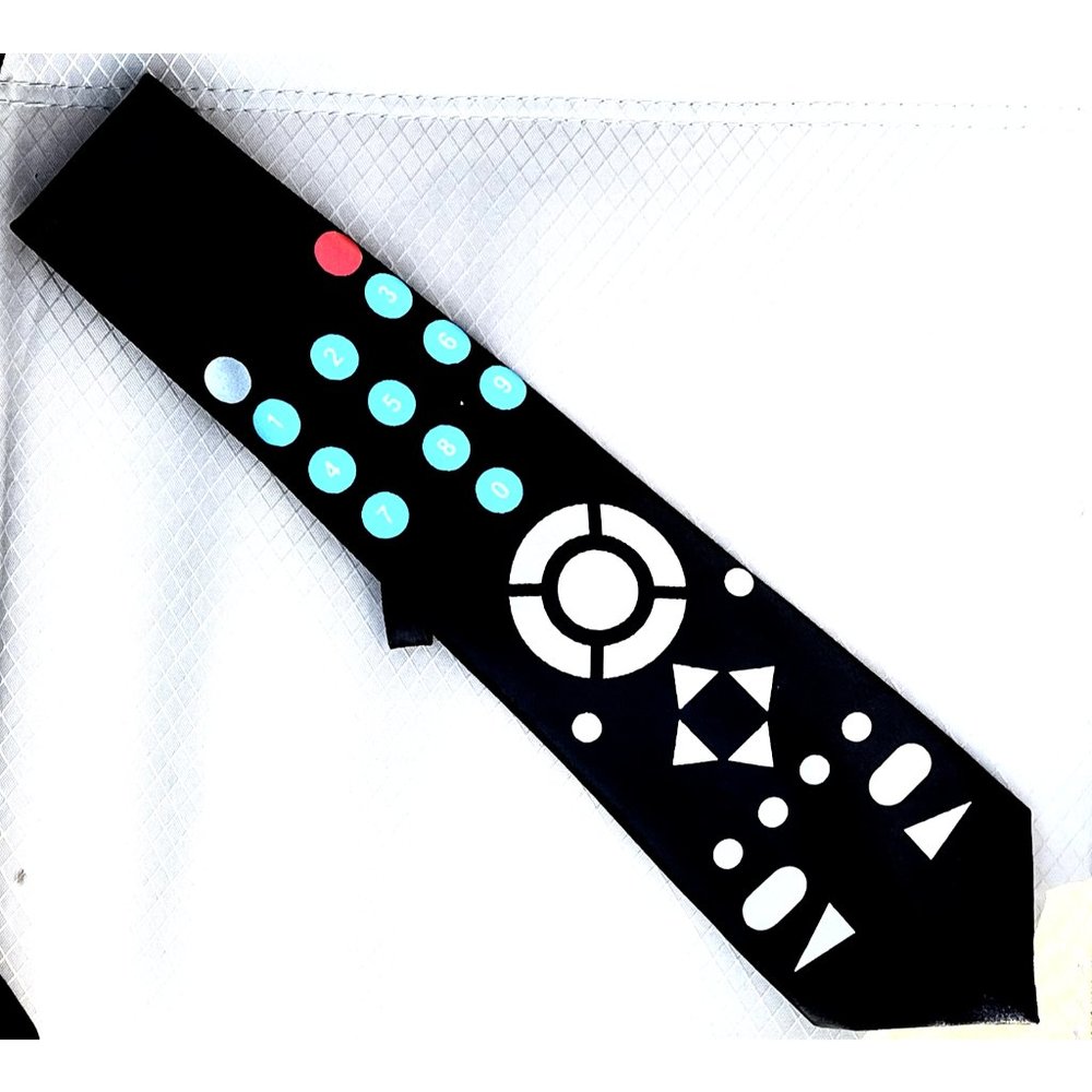 Novelty Tie TV Remote Control Black Polyester